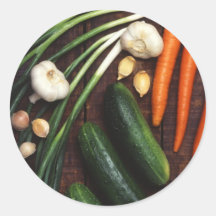 Healthy Vegetables Round Stickers