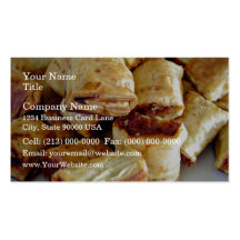 Heaps of sausage rolls business card