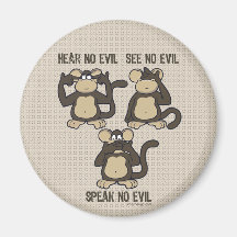Hear No Evil Monkeys - New Fridge Magnets