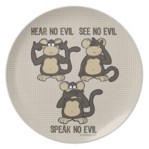Hear No Evil Monkeys - New Party Plate