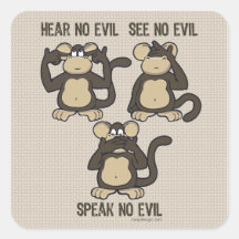 Hear No Evil Monkeys - New Stickers