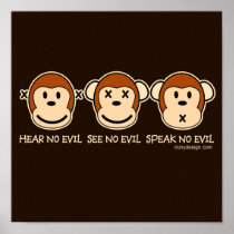 Hear No Evil Monkeys Print
