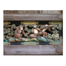 Hear no evil, see no evil, say no evil postcard