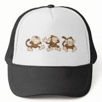 hear no evil, see no evil, speak no evil monkeys hats