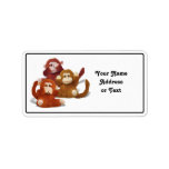 Hear No...Speak No...See No Evil Personalized Address Label
