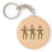 Hear, See, Speak No Evil Sock Monkeys Keychains