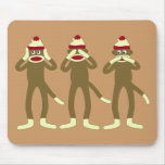 Hear, See, Speak No Evil Sock Monkeys Mouse Pad