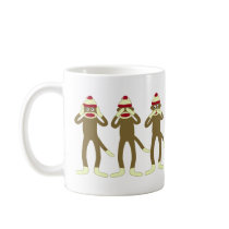 Hear, See, Speak No Evil Sock Monkeys Coffee Mugs