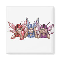 Hear, Speak, See No Evil Magnets