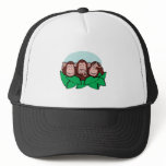 hear speak see no evil monkeys trucker hat