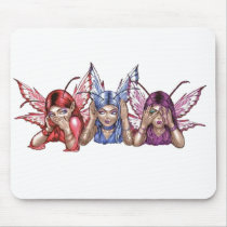 Hear, Speak, See No Evil Mouse Pads