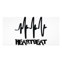 hearbeat ekg love beat photo card