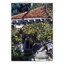 Hearst Castle Oil Painting Greeting Card