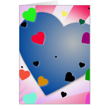 heart-3 GIRLY HEART HEARTS COLORFUL HAPPY LOVE Greeting Card