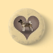 Heart Akita buttons