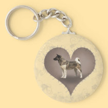 Heart Akita keychains