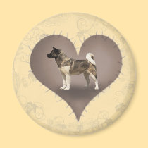 Heart Akita magnets