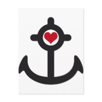 heart anchor postkarte