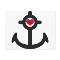 heart anchor postkarte