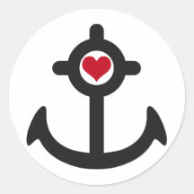 heart anchor sticker