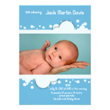 Heart and Circles Frame - Baby Announcement card