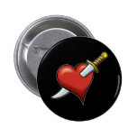 Heart and Dagger Pinback Button
