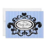 Heart and Fleur De Lys Shield Personalized Invite