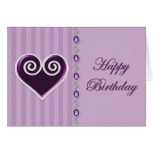 Heart and Jewels Birthday Card