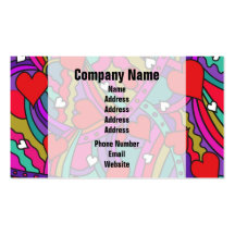 Heart and Rainbow Pattern Business Card Templates