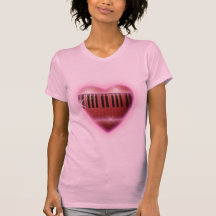 Heart and Sparkles Piano Keyboard T-shirts