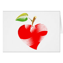 Heart Apple Greeting Cards