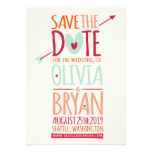 Heart Arrow Valentine Sweet Save The Date Card Invite