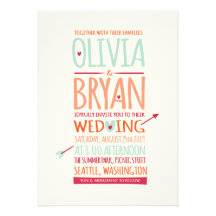 Heart Arrow Valentine Sweet Summer Wedding Invite