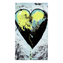 Heart art messy expressive scarred modern painting business card