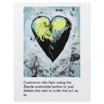 Heart art messy expressive scarred modern painting flyer design
