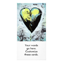 Heart art messy expressive scarred modern painting photo card
