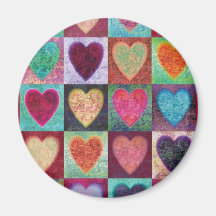 Heart Art Tiles Fridge Magnet