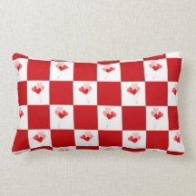 Heart Balloons Checks Design American MoJo Pillow