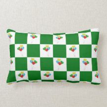 Heart Balloons Checks Design American MoJo Pillow