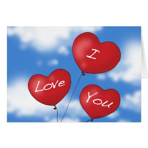 Heart balloons I love you Greeting Card