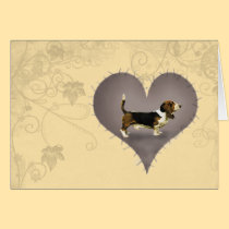 Heart Basset Hound cards