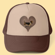 Heart Basset Hound hats