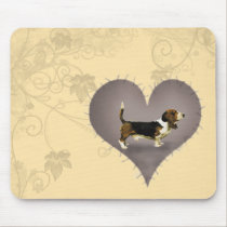 Heart Basset Hound mousepads