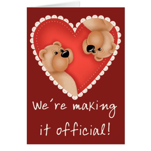 Heart Bears Wedding Announcement Card