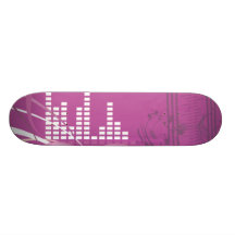 heart beat of music vector illustration pink skateboard deck