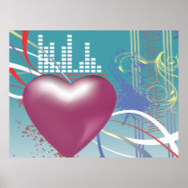 heart beat of music vector illustration poster