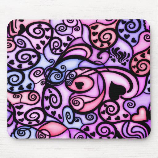 Heart Beats Singing, Stained Glass style Mousepads