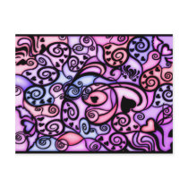 Heart Beats Singing, Stained Glass style Post Cards