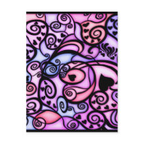 Heart Beats Singing, Stained Glass style Post Cards
