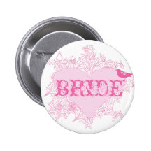 Heart & Bird Bride Button